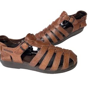 MEPHISTO Sam Leather Fisherman Sandals EU 37